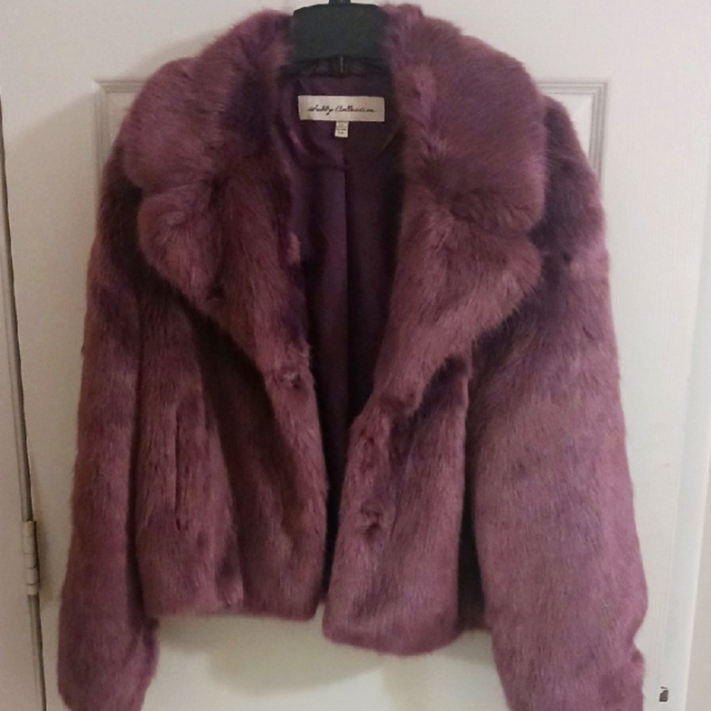 Esley Collection Purple Teddy Jacket Luxurious Faux Fur Brand New. Never Worn